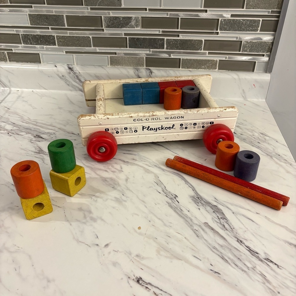 Vintage Playskool‎ Col-O-Rol Wagon 1960s